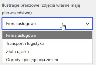 Lista wyboru ilustracji branżowych